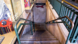 The stairway leading to Green Russell in Larimer Square. Oct. 20, 2022.