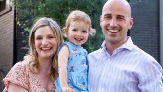 Andy Rougeot, his wife, Rosalie, and one of their daughters. (He didn't let us take our own photo ahead of his campaign.)