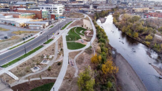 "The Riverfront," which is not a park, on the edge of the National Western Campus along the South Platte River. Nov. 8, 2022.
