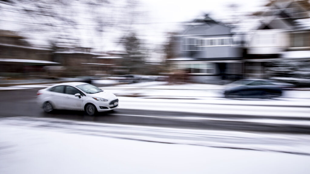 A snowy day over 16th Avenue in City Park West. Nov. 17, 2022.