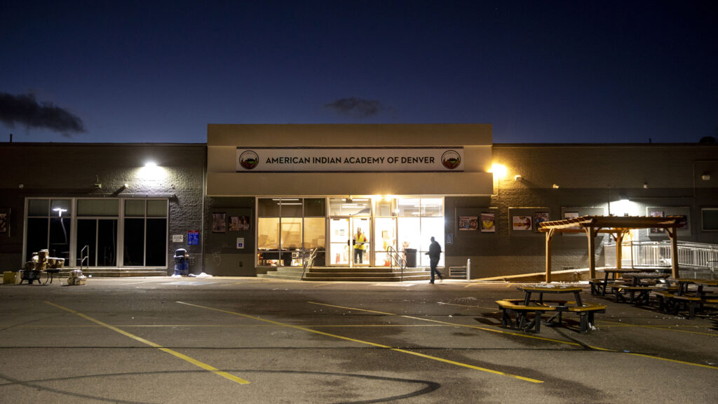 The American Indian Academy of Denver in Athmar Park, after hours. Nov. 29, 2022.