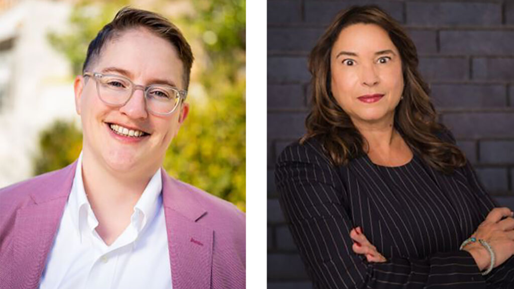 Mary Opler of Sacramento, CA (left), and Lisabeth Pérez Castle of Denver.