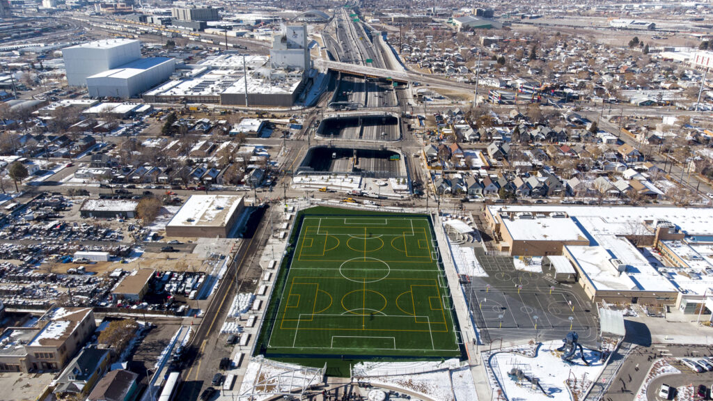 The new park "cap" over I-70 in Elyria Swansea. Nov. 30, 2022.