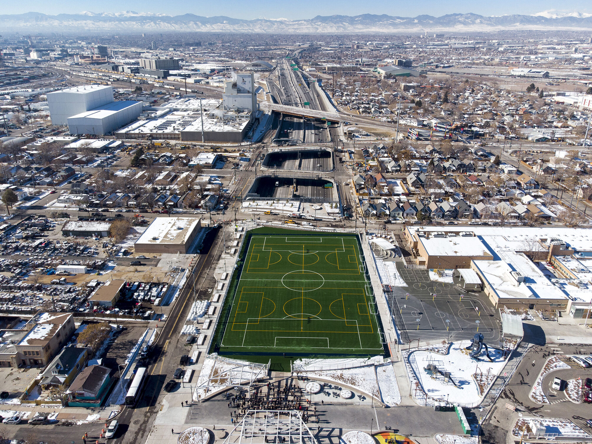 That park above I-70 in Elyria-Swansea is finally open
