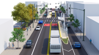 A rendering of the planned East Colfax bus rapid transit line.