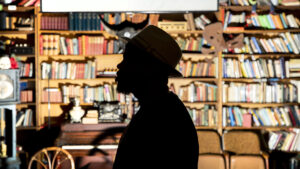 R. Alan Brooks at South Broadway's Mutiny Information Cafe. Dec. 10, 2022.
