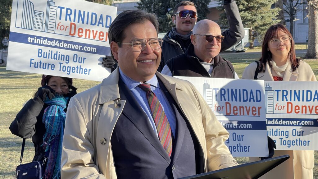 Denver mayoral candidate Trinidad Rodriguez presents his plan to address chronic homelessness.