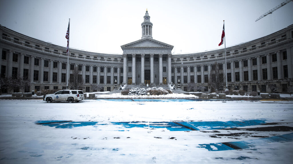 The City and County Building on a cold day. Feb. 15, 2023.