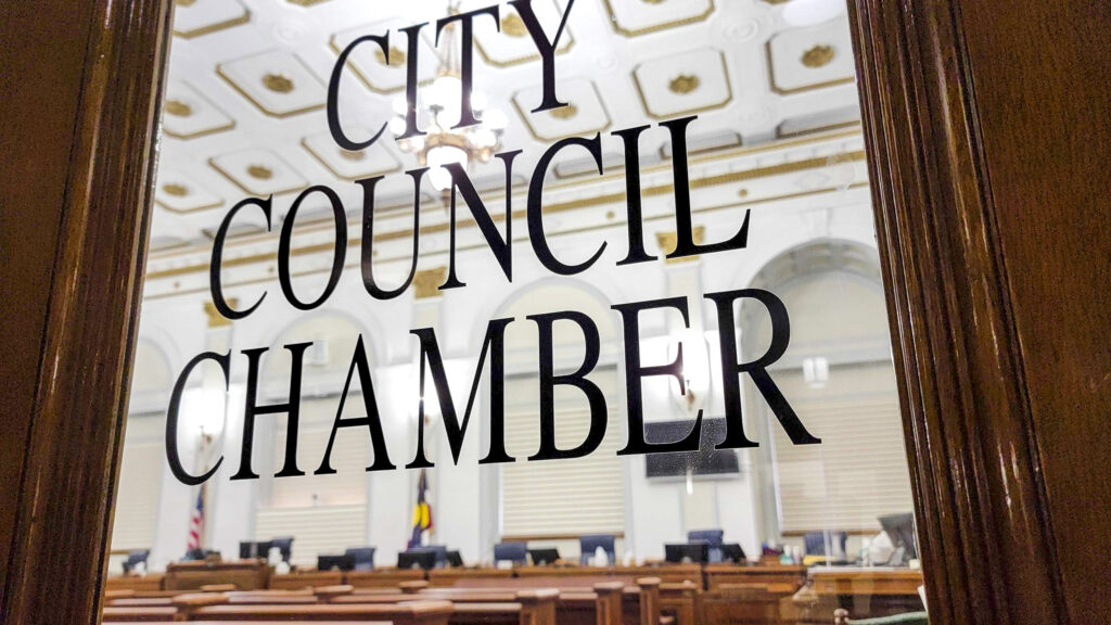 Denver's City Council chambers. Feb. 24, 2023.