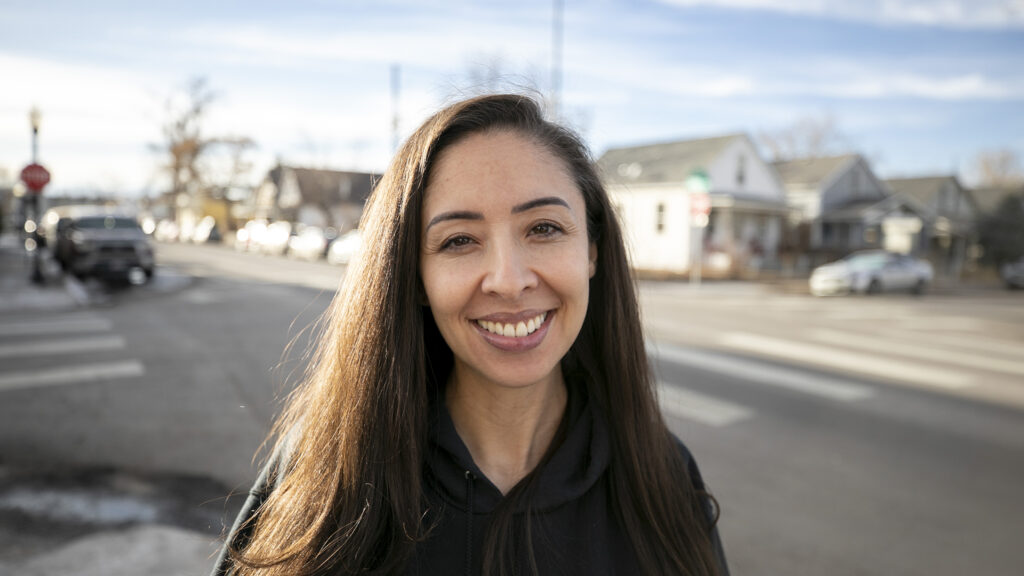 District 9 City Council member Candi CdeBaca in Globeville. Feb. 26, 2023.