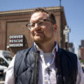 Kyle Fischler stands in front of the Denver Rescue Mission on July 7, 2023.