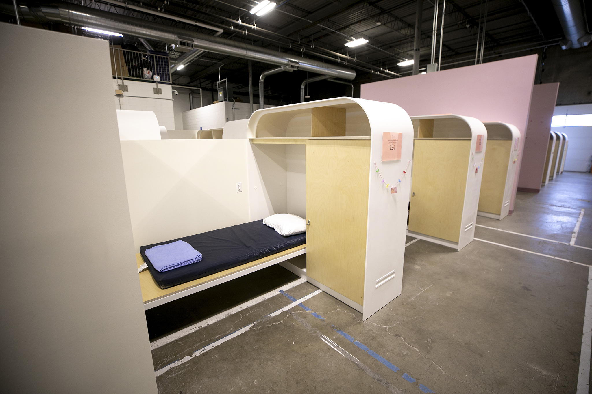 Catholic Charities debuts semiprivate sleeping spaces at its Samaritan