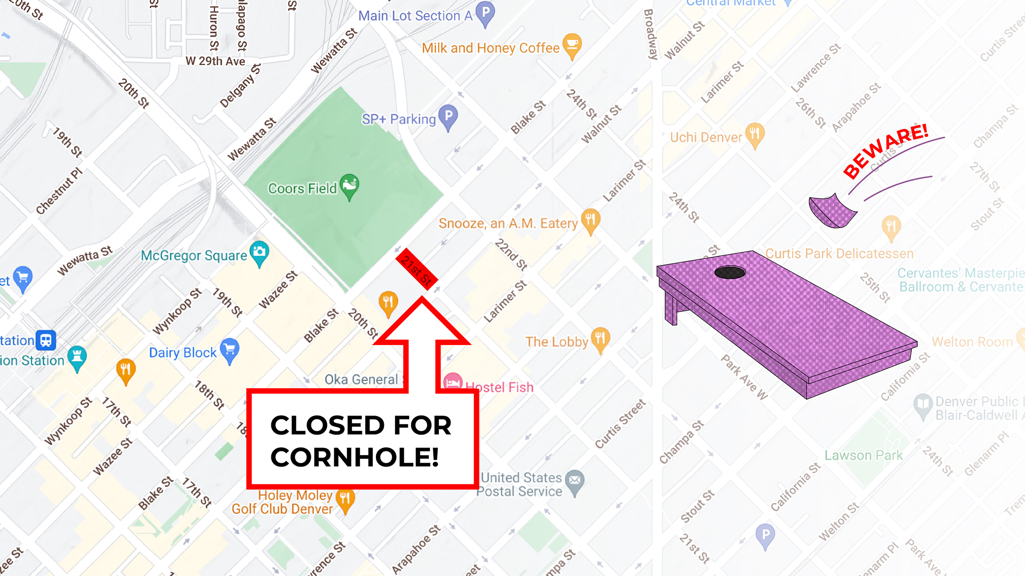 Denver shuts down a 21st Street block for Cornhole Classic