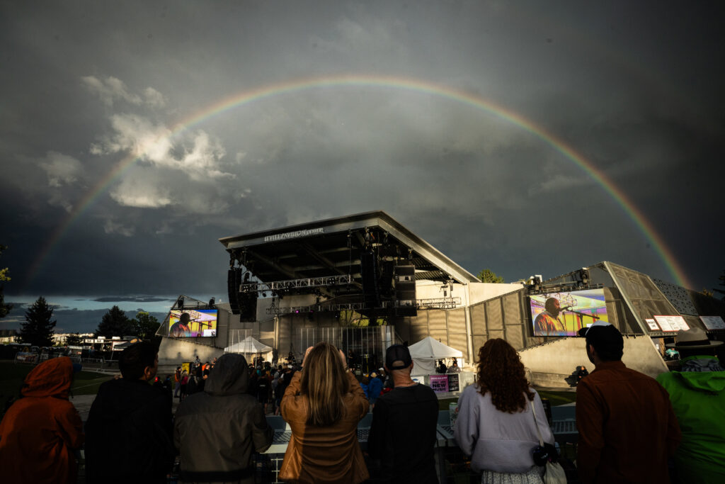 A rainbow over Indieverse at Levitt Pavilion