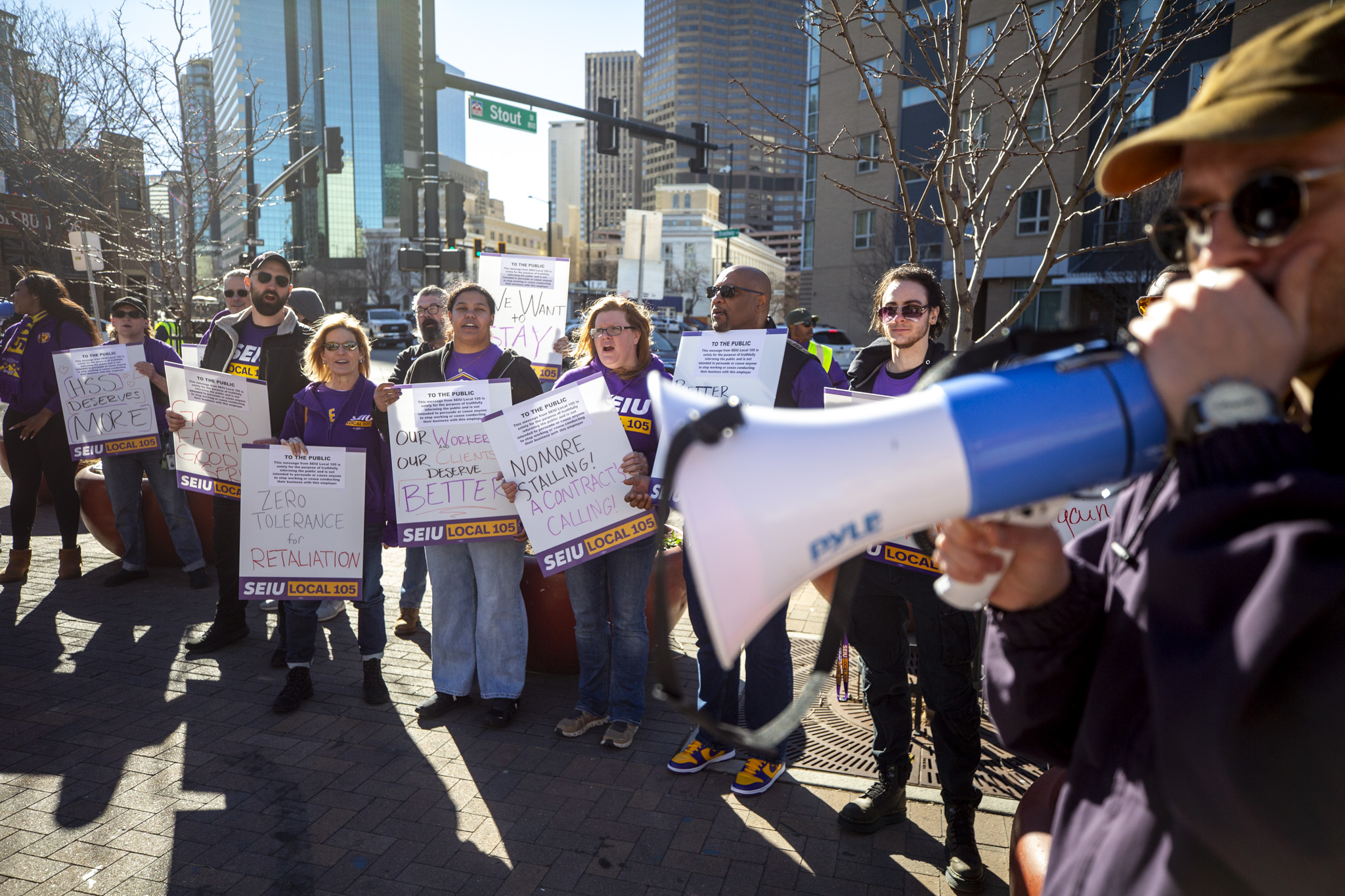 Why workers are demonstrating outside Denver’s largest homeless nonprofit